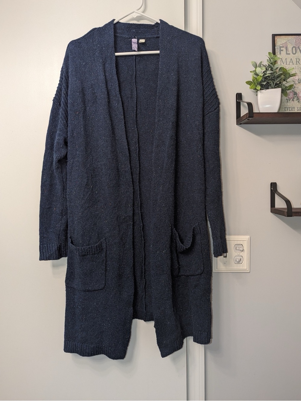 Confetti Speckled Long Blue Cardigan
